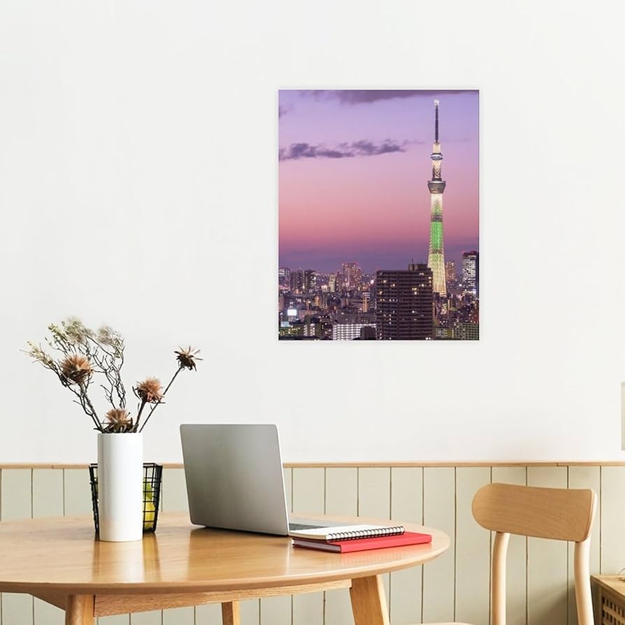 Amazon.co.jp: 絵画 夕暮れの東京スカイツリーインテリア 絵画